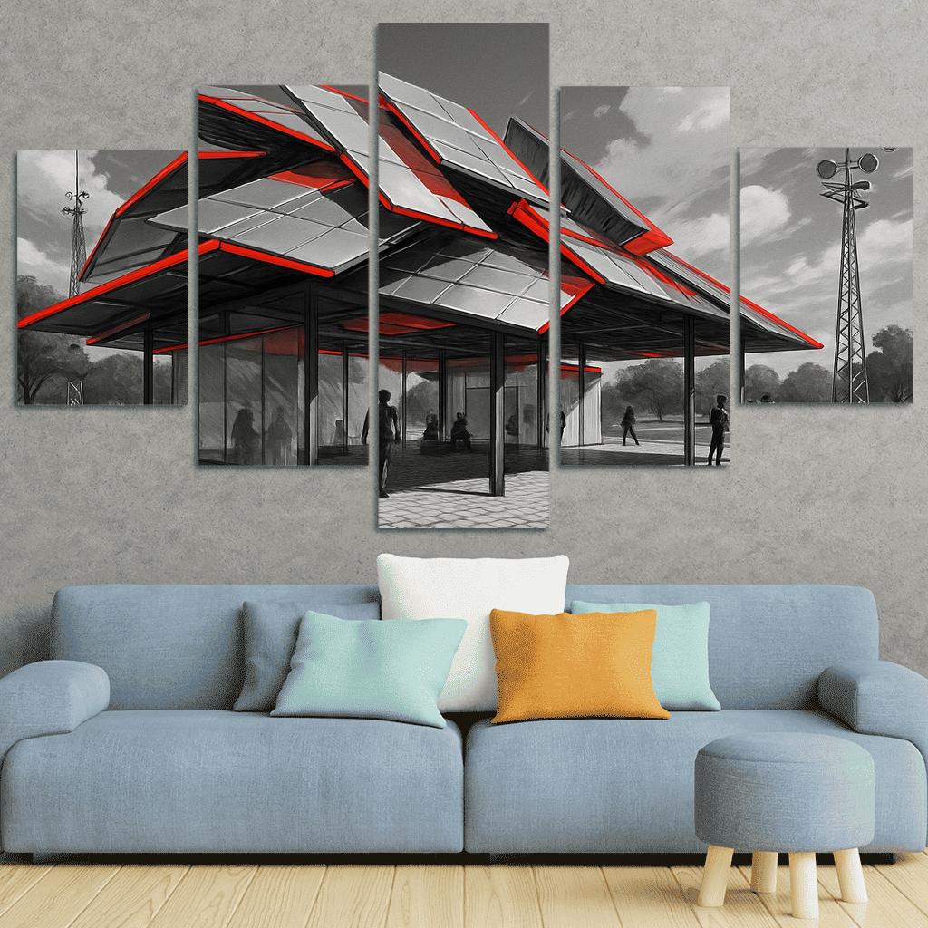 Kinetic Canopy Pavilion framed paintings