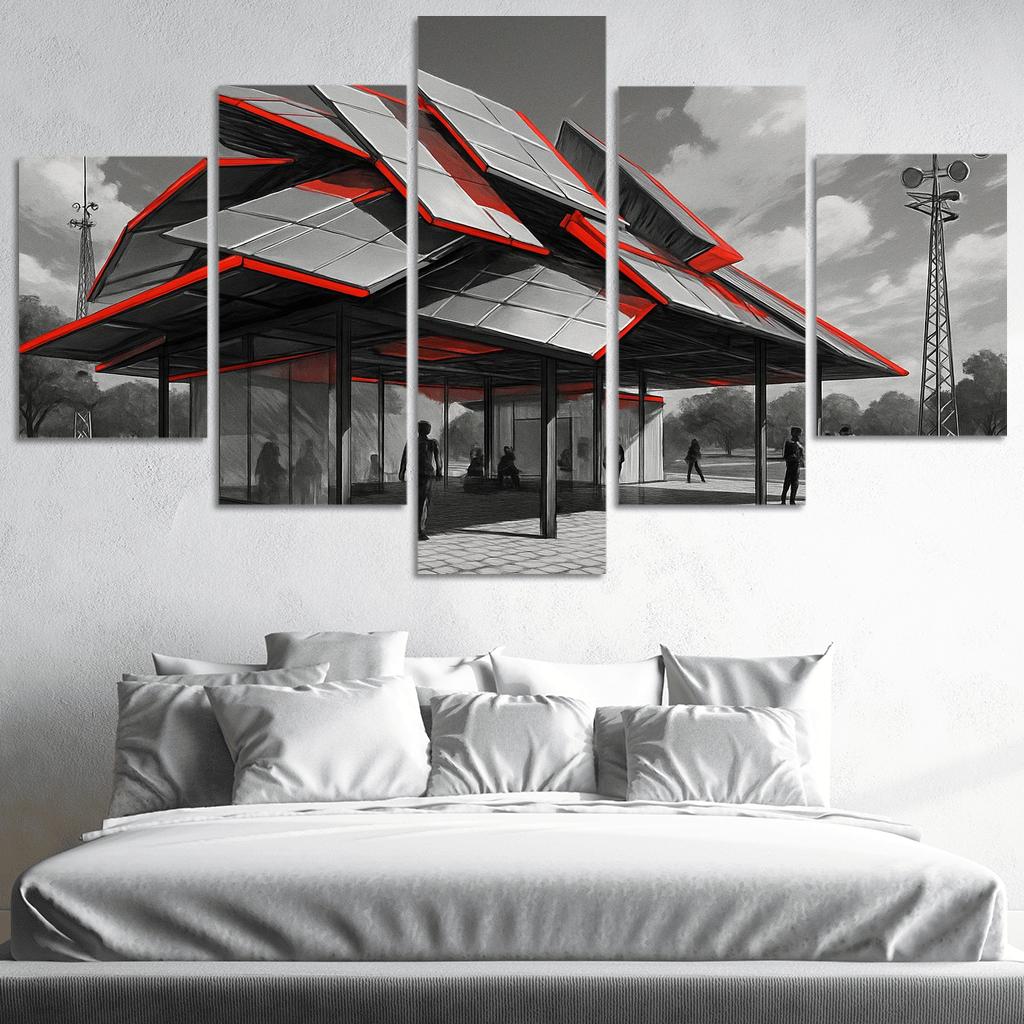 Kinetic Canopy Pavilion framed paintings
