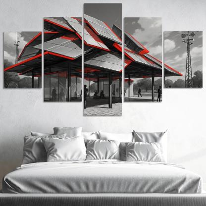 Kinetic Canopy Pavilion framed paintings