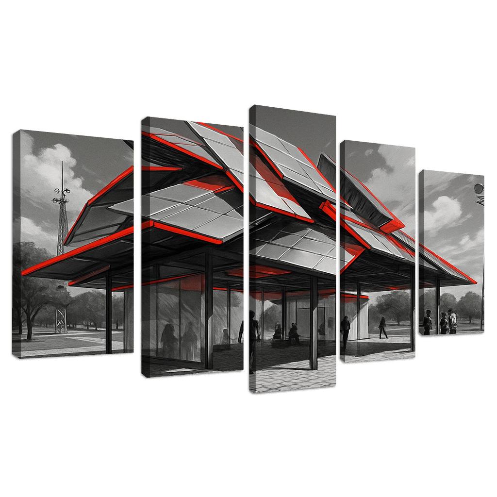 Kinetic Canopy Pavilion framed paintings
