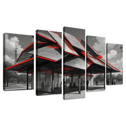 Kinetic Canopy Pavilion framed paintings