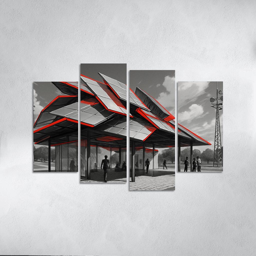 Kinetic Canopy Pavilion framed paintings