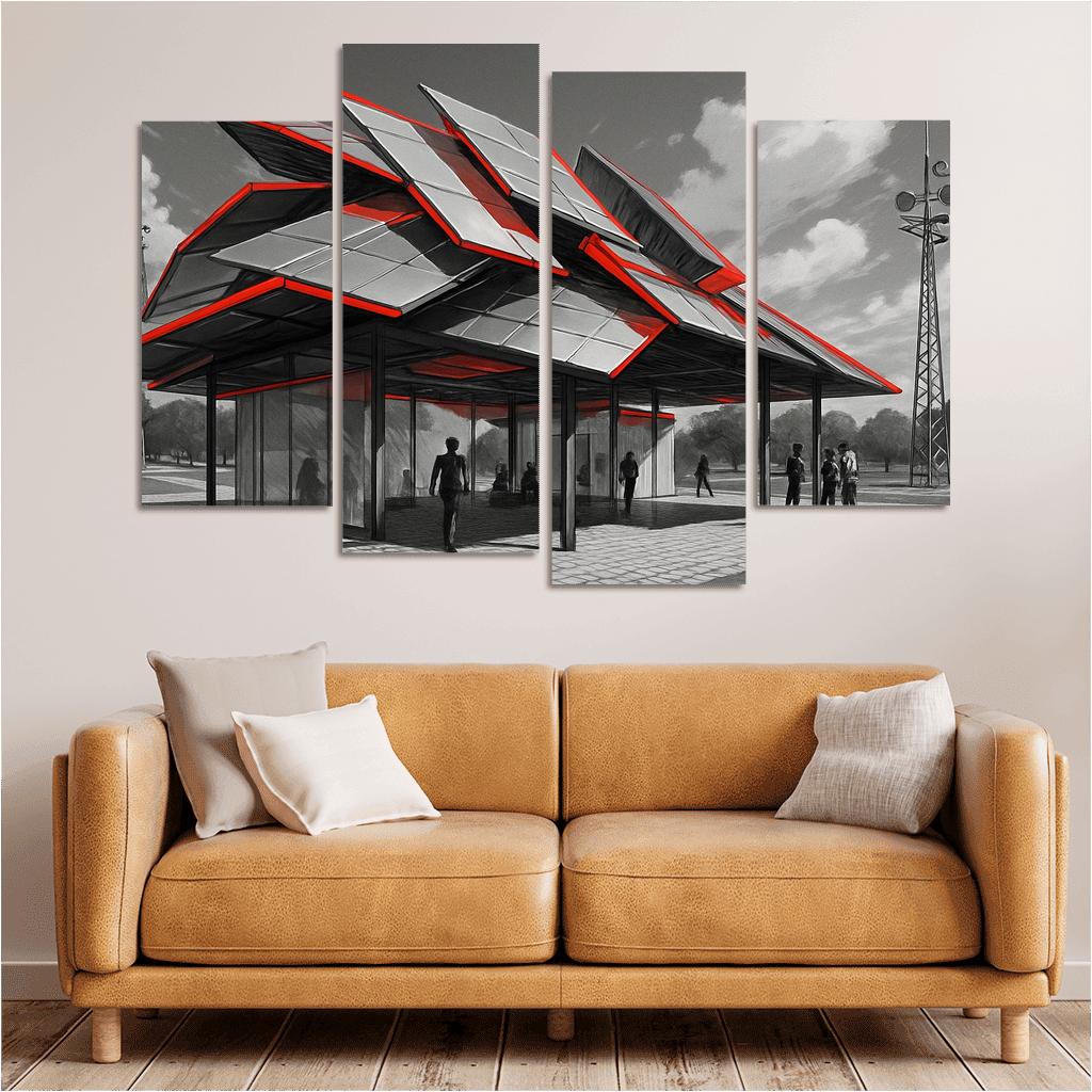 Kinetic Canopy Pavilion framed paintings
