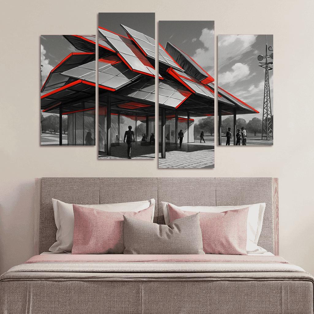 Kinetic Canopy Pavilion framed paintings