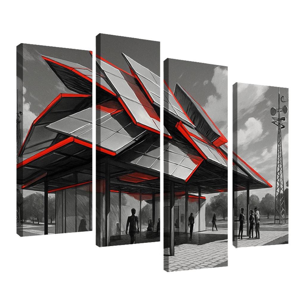 Kinetic Canopy Pavilion framed paintings