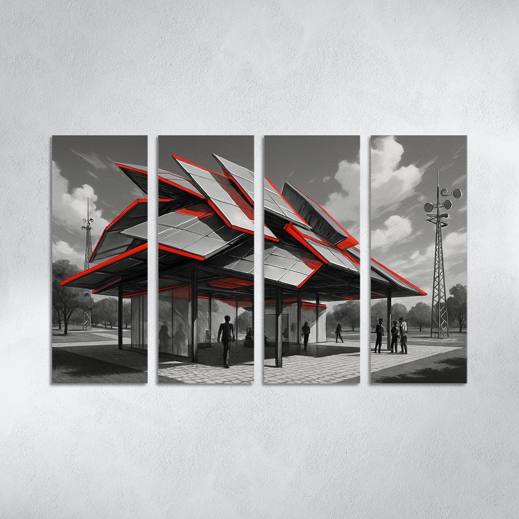 Kinetic Canopy Pavilion framed paintings