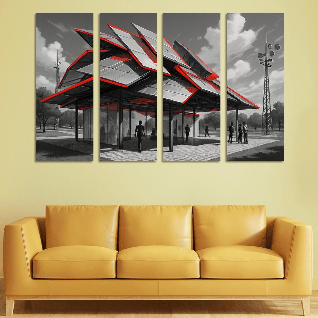 Kinetic Canopy Pavilion framed paintings