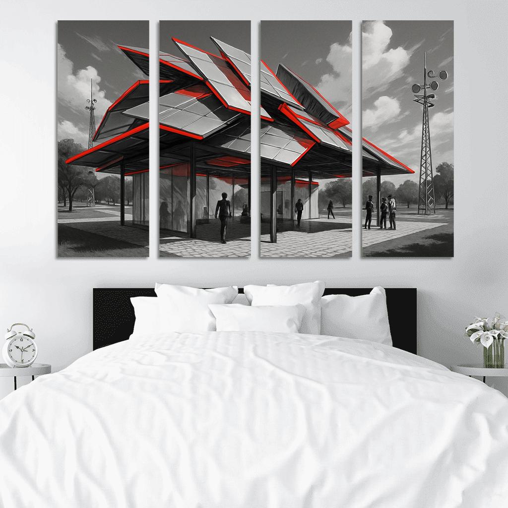 Kinetic Canopy Pavilion framed paintings