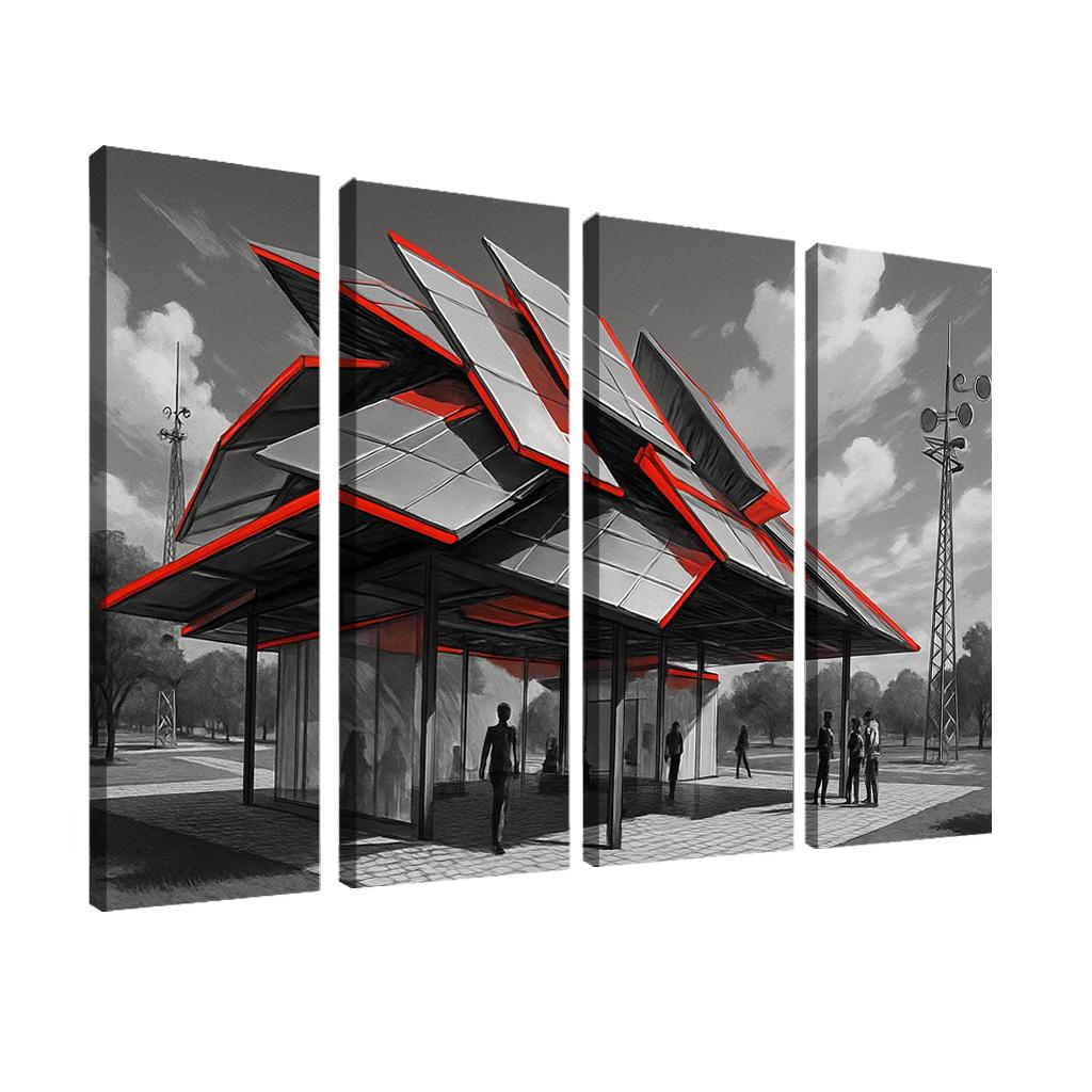 Kinetic Canopy Pavilion framed paintings