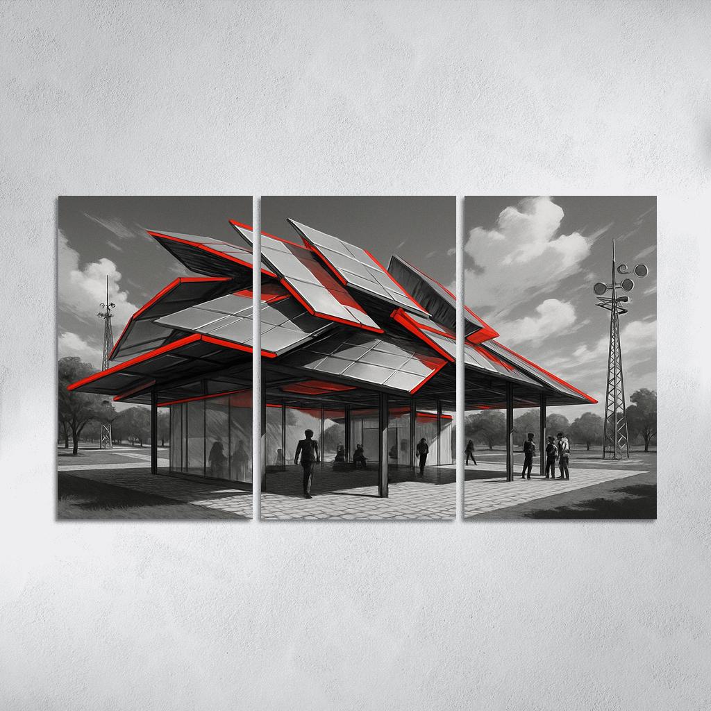 Kinetic Canopy Pavilion framed paintings