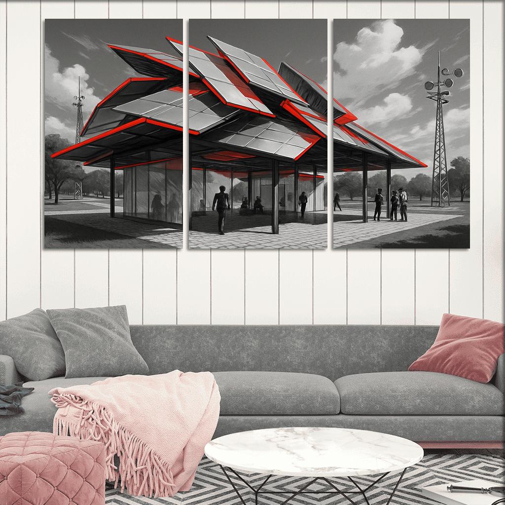 Kinetic Canopy Pavilion framed paintings