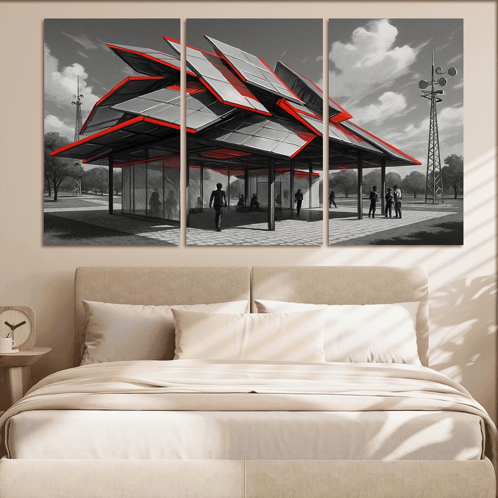 Kinetic Canopy Pavilion framed paintings
