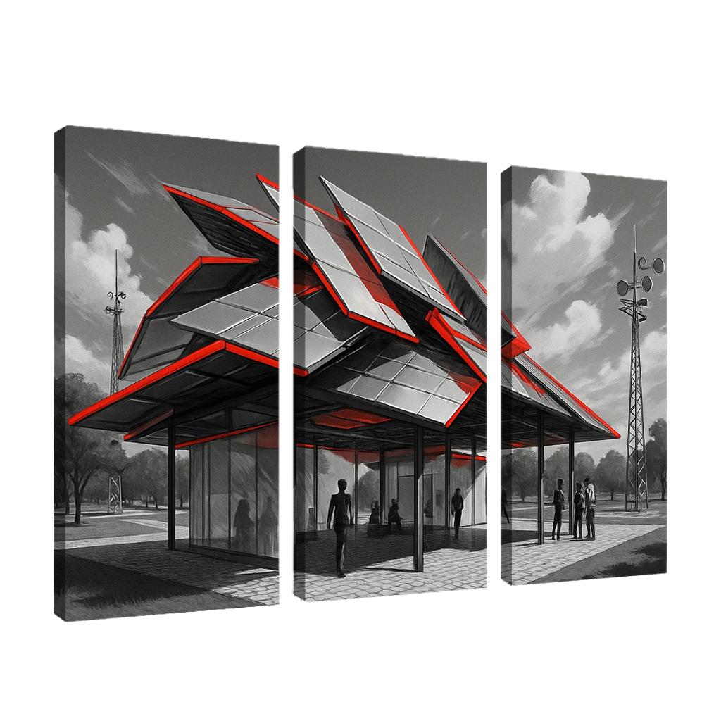 Kinetic Canopy Pavilion framed paintings