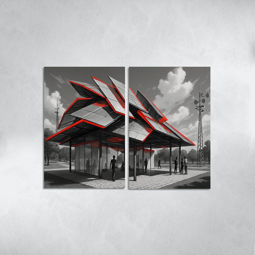 Kinetic Canopy Pavilion framed paintings