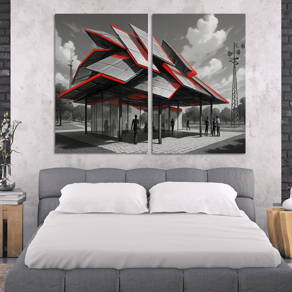 Kinetic Canopy Pavilion framed paintings