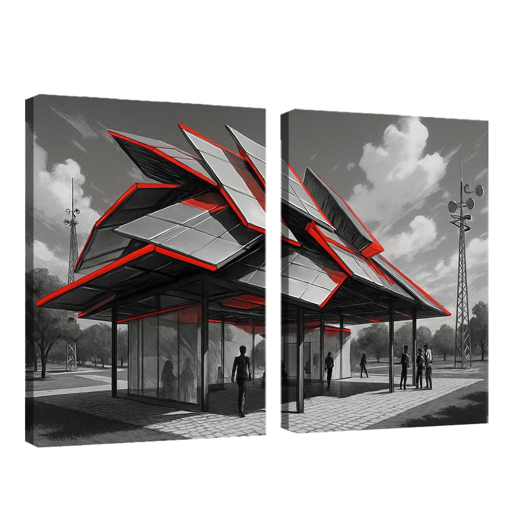 Kinetic Canopy Pavilion framed paintings