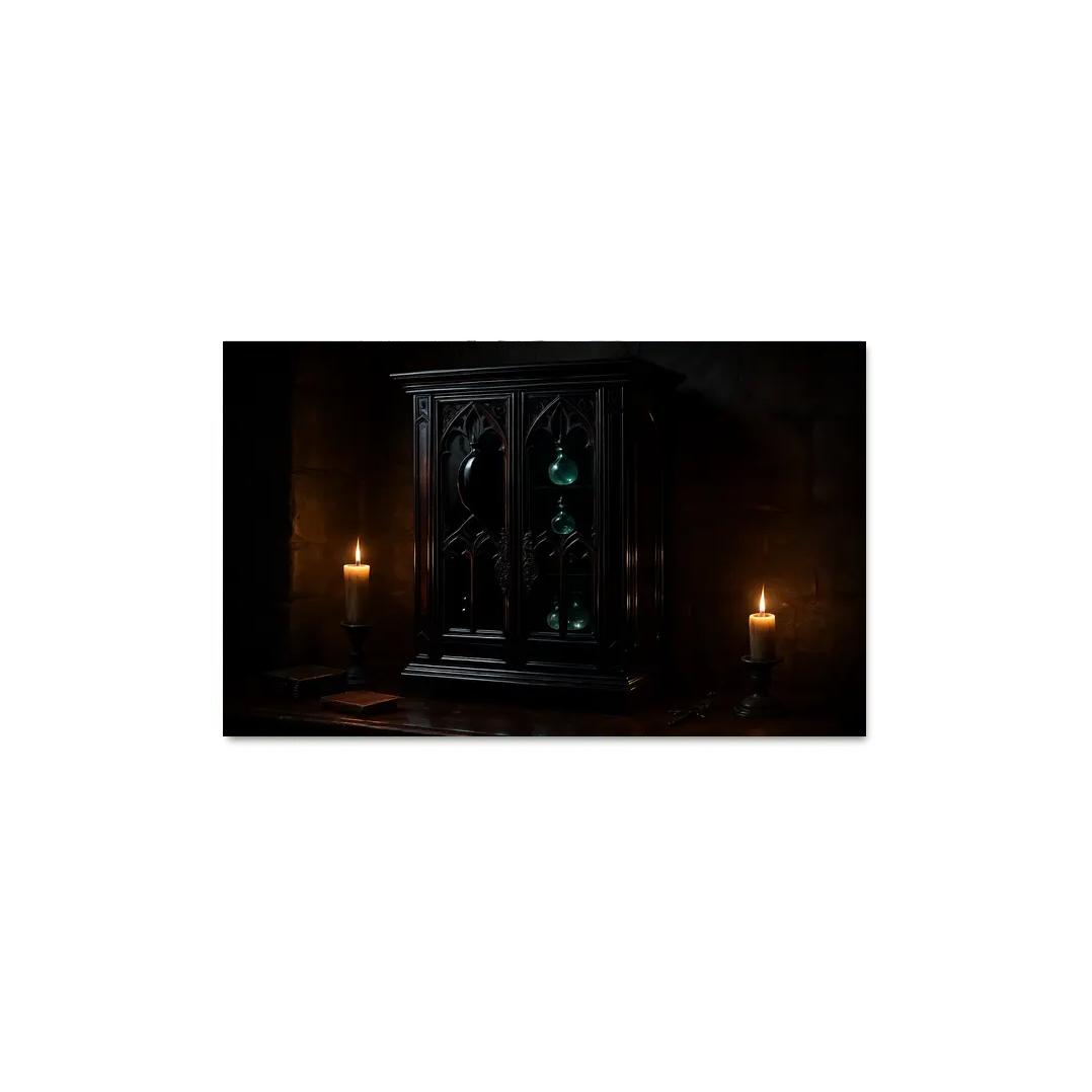Obsidian Reliquary Cabinet canvas paintings frame