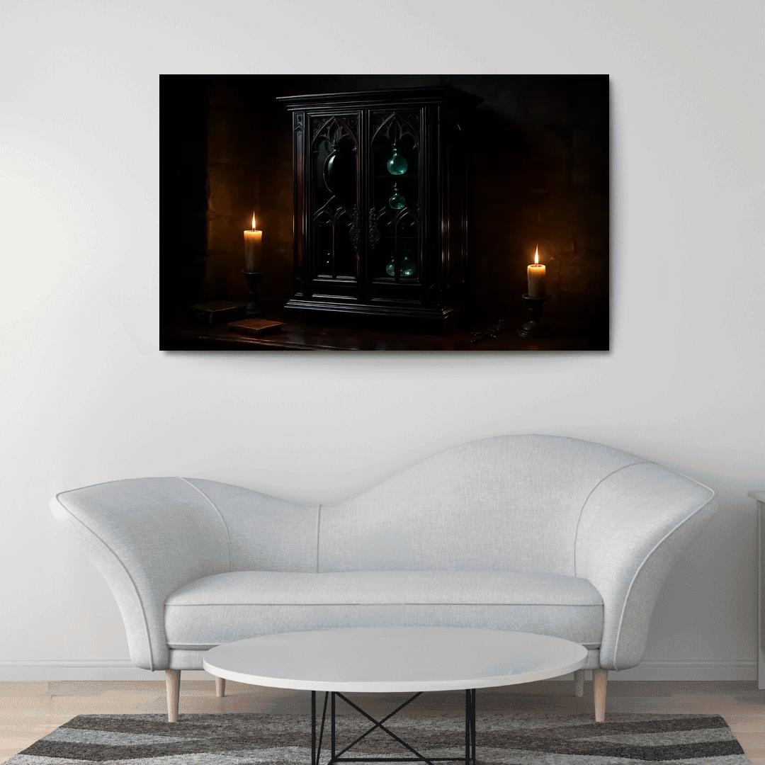 Obsidian Reliquary Cabinet canvas paintings frame
