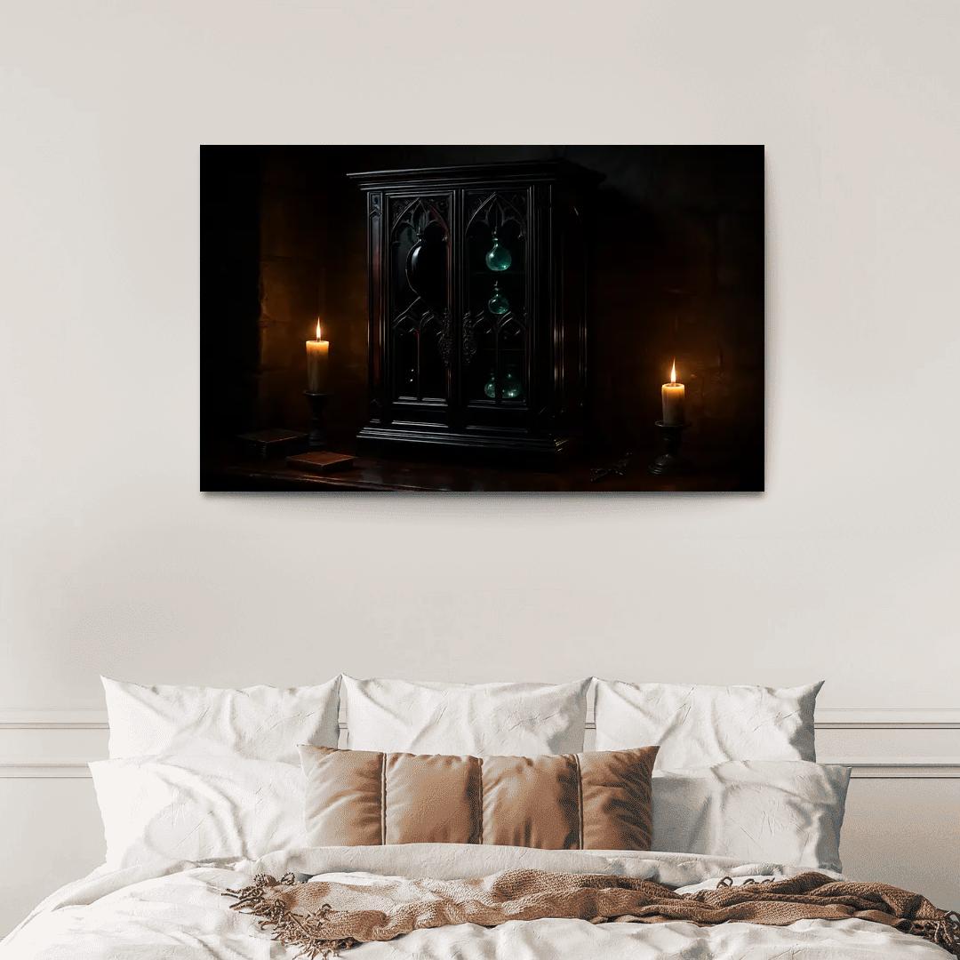 Obsidian Reliquary Cabinet canvas paintings frame