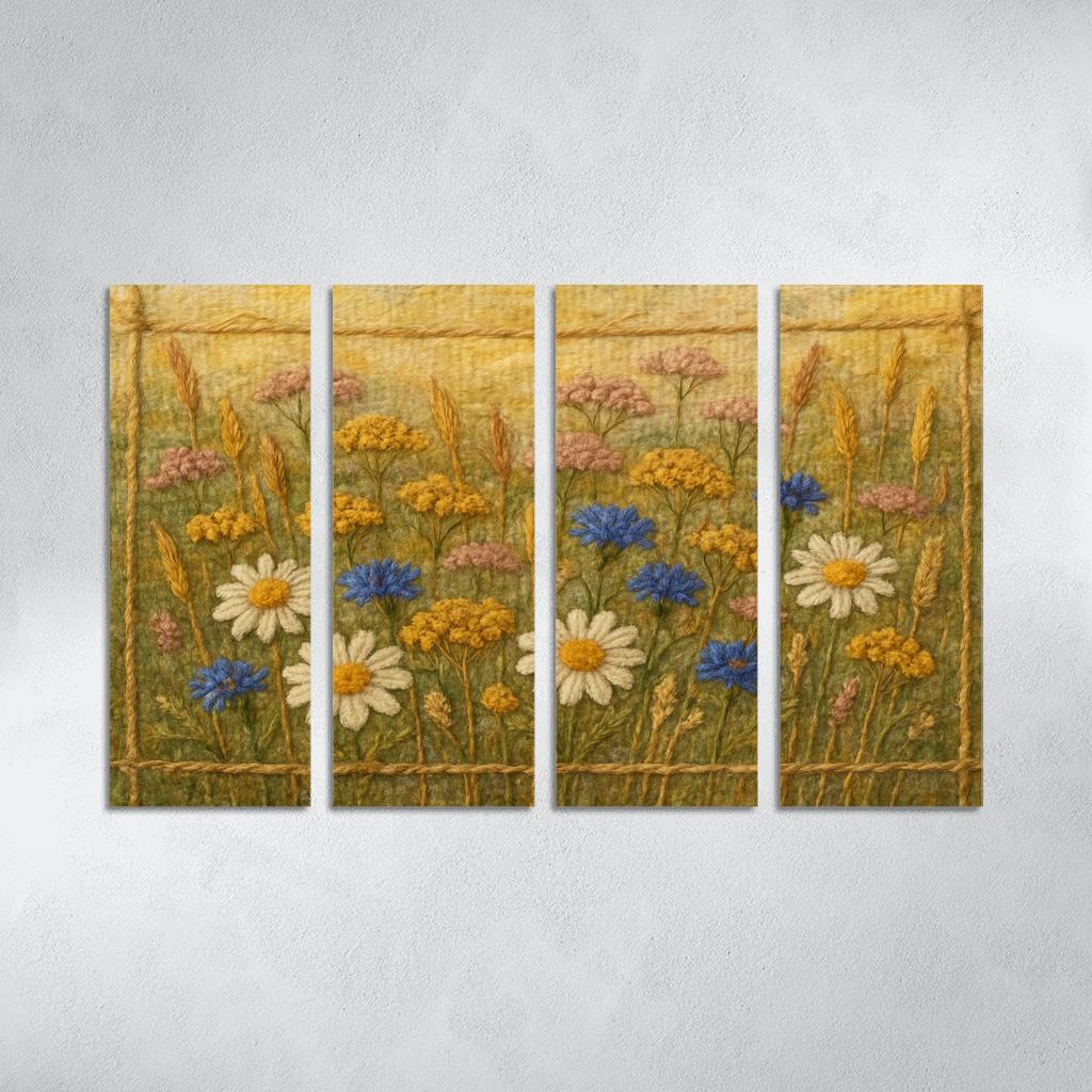 Prairie Thread Wildflower Tapestry premium artwork frames