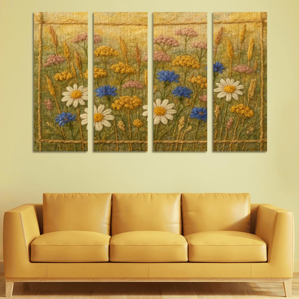 Prairie Thread Wildflower Tapestry premium artwork frames