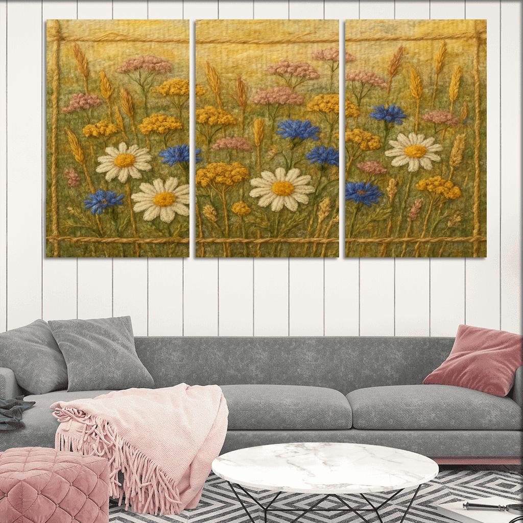 Prairie Thread Wildflower Tapestry premium artwork frames