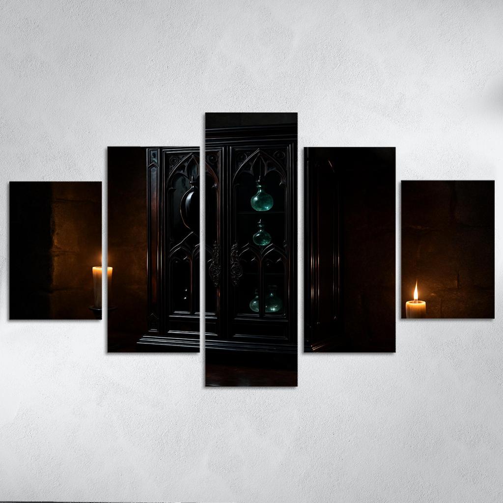 Obsidian Reliquary Cabinet canvas paintings frame