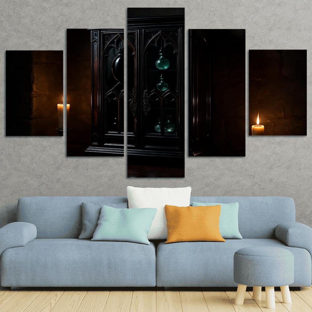 Obsidian Reliquary Cabinet canvas paintings frame