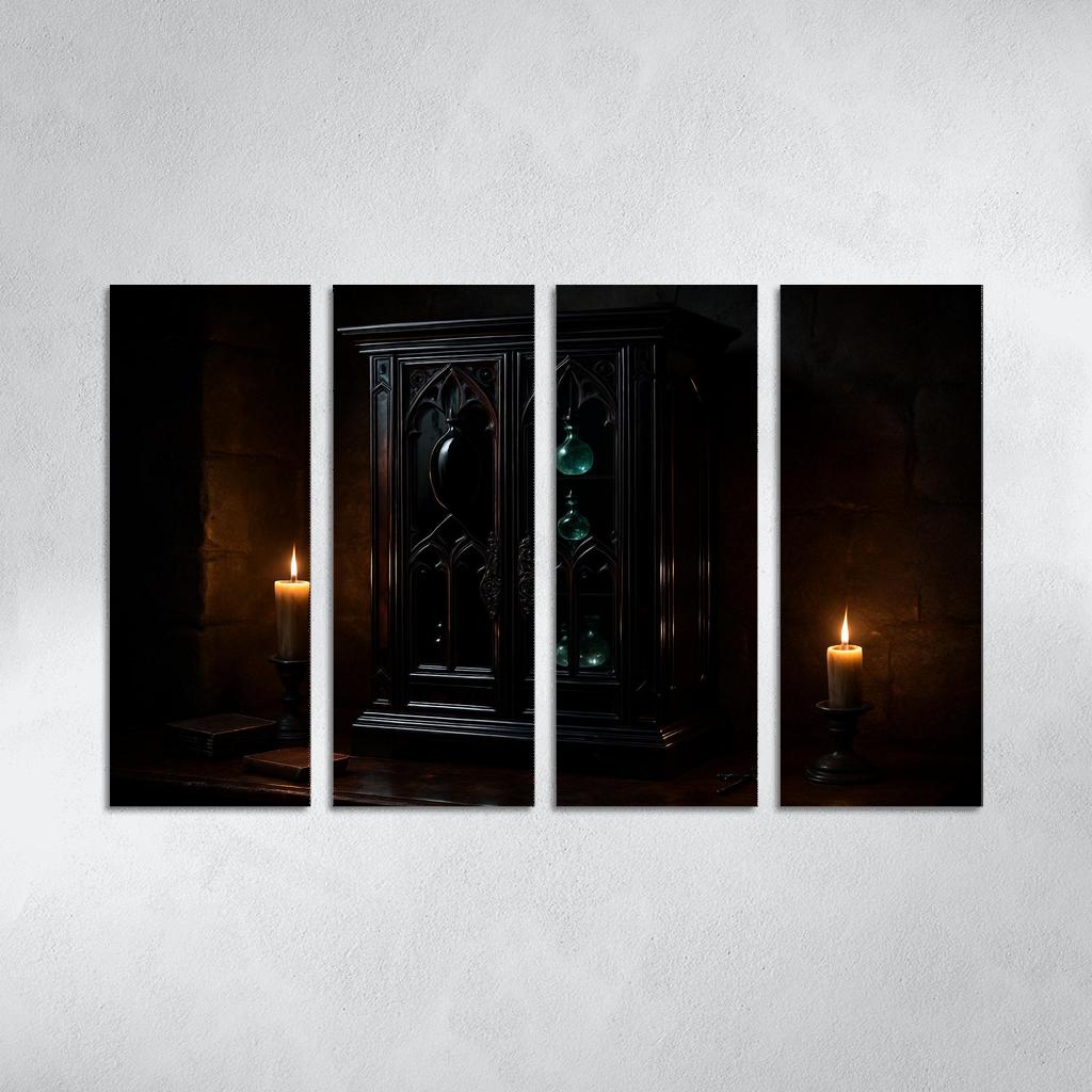 Obsidian Reliquary Cabinet canvas paintings frame