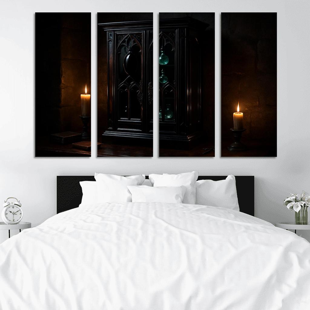 Obsidian Reliquary Cabinet canvas paintings frame