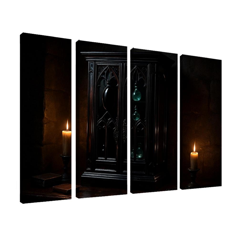 Obsidian Reliquary Cabinet canvas paintings frame
