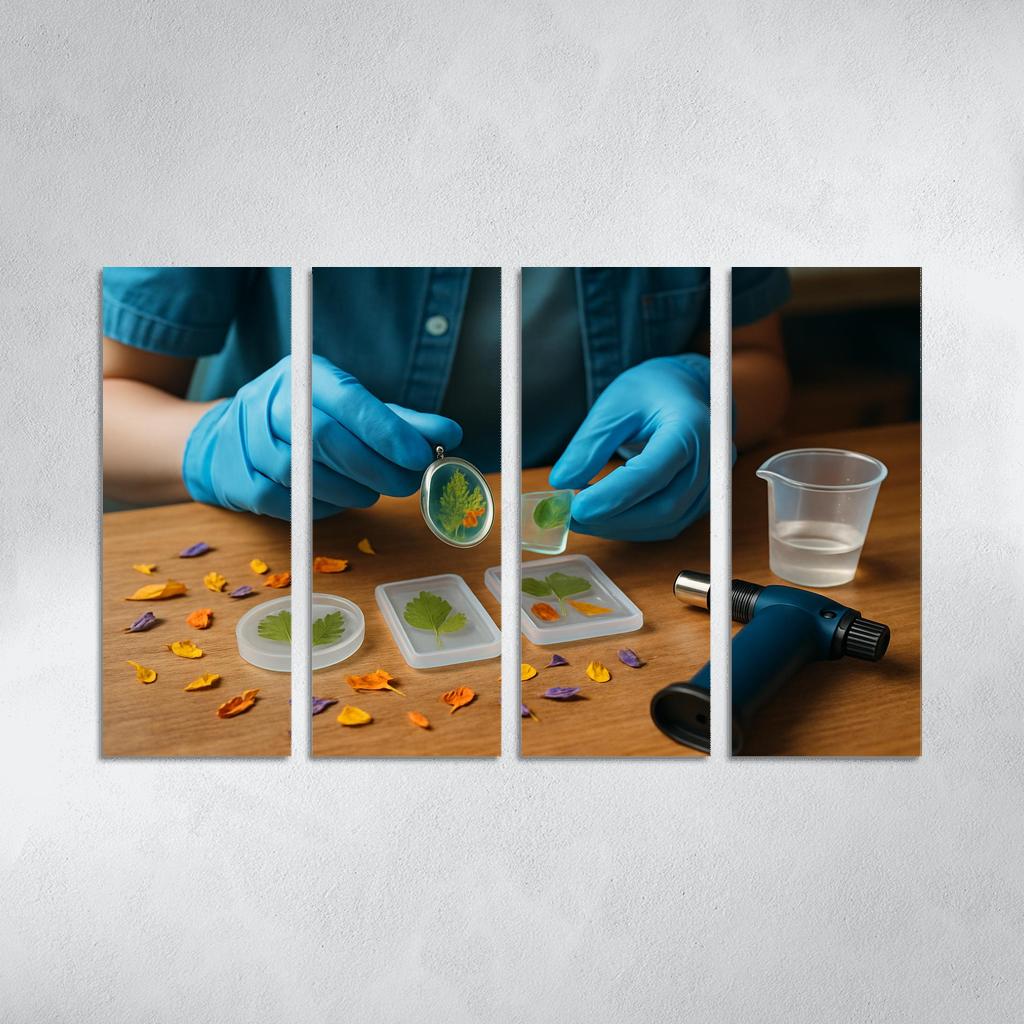 Resin And Leaf Memory Art wall art