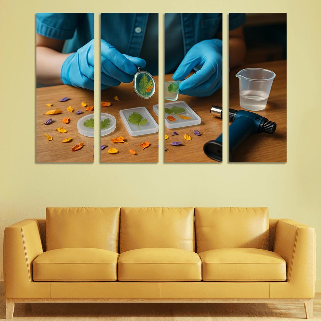 Resin And Leaf Memory Art wall art