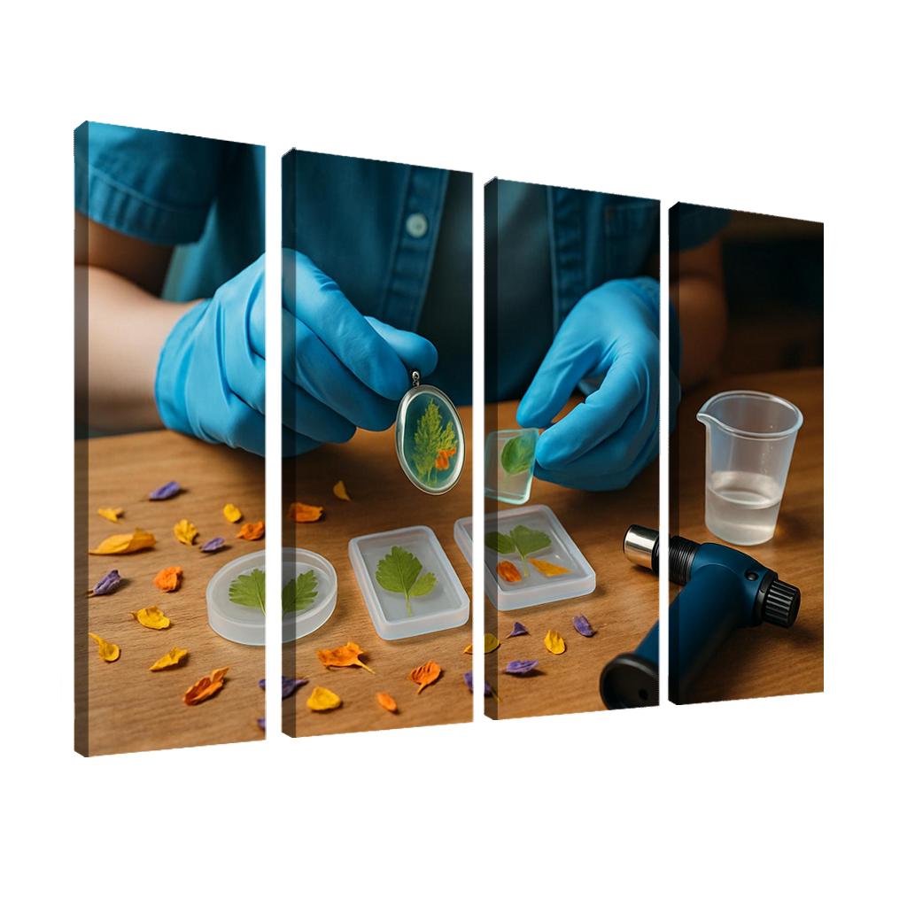 Resin And Leaf Memory Art wall art