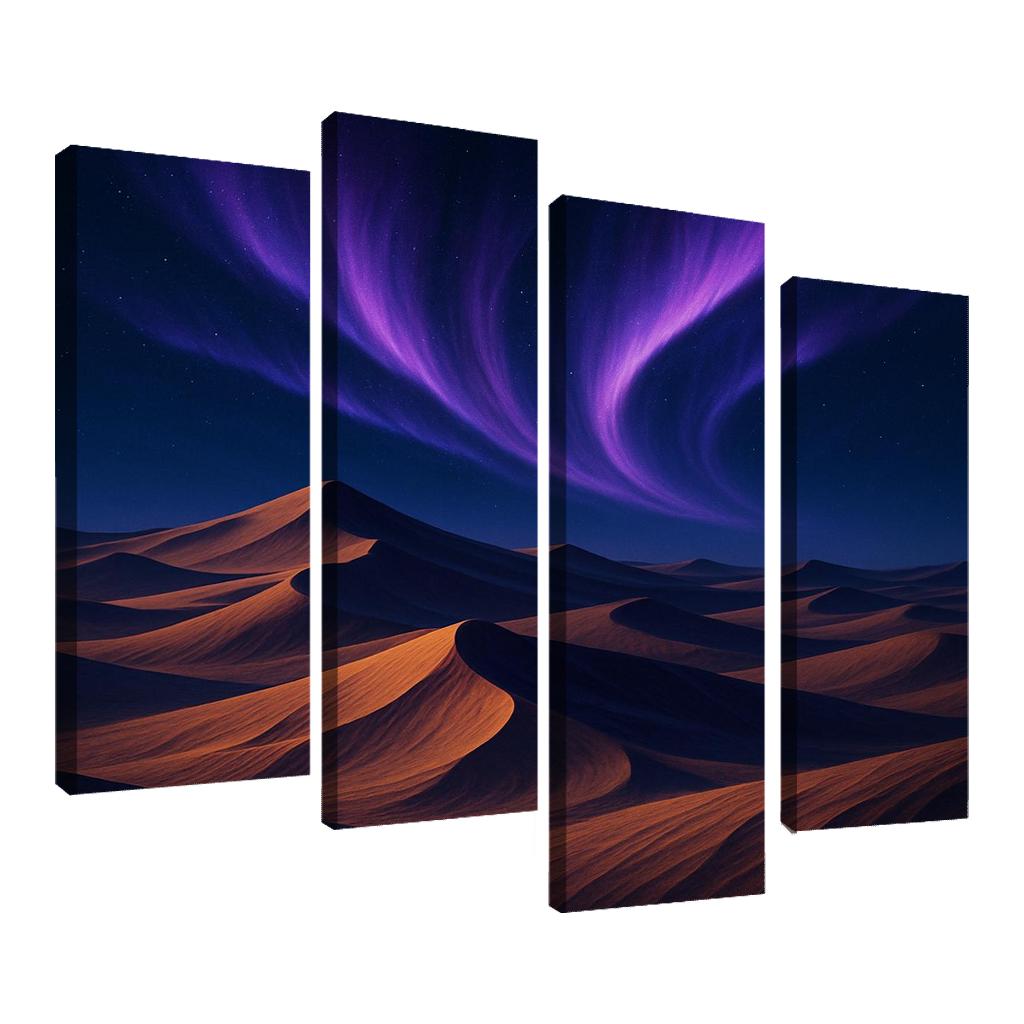 Celestial Dunes Under Violet Aurora canvas paintings frame
