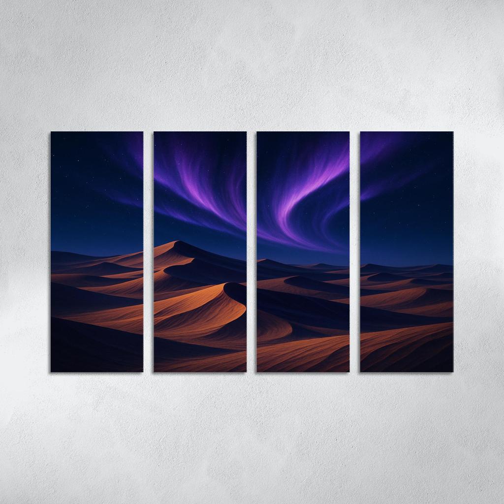 Celestial Dunes Under Violet Aurora canvas paintings frame