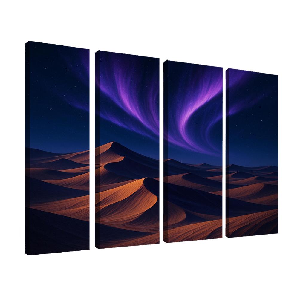 Celestial Dunes Under Violet Aurora canvas paintings frame