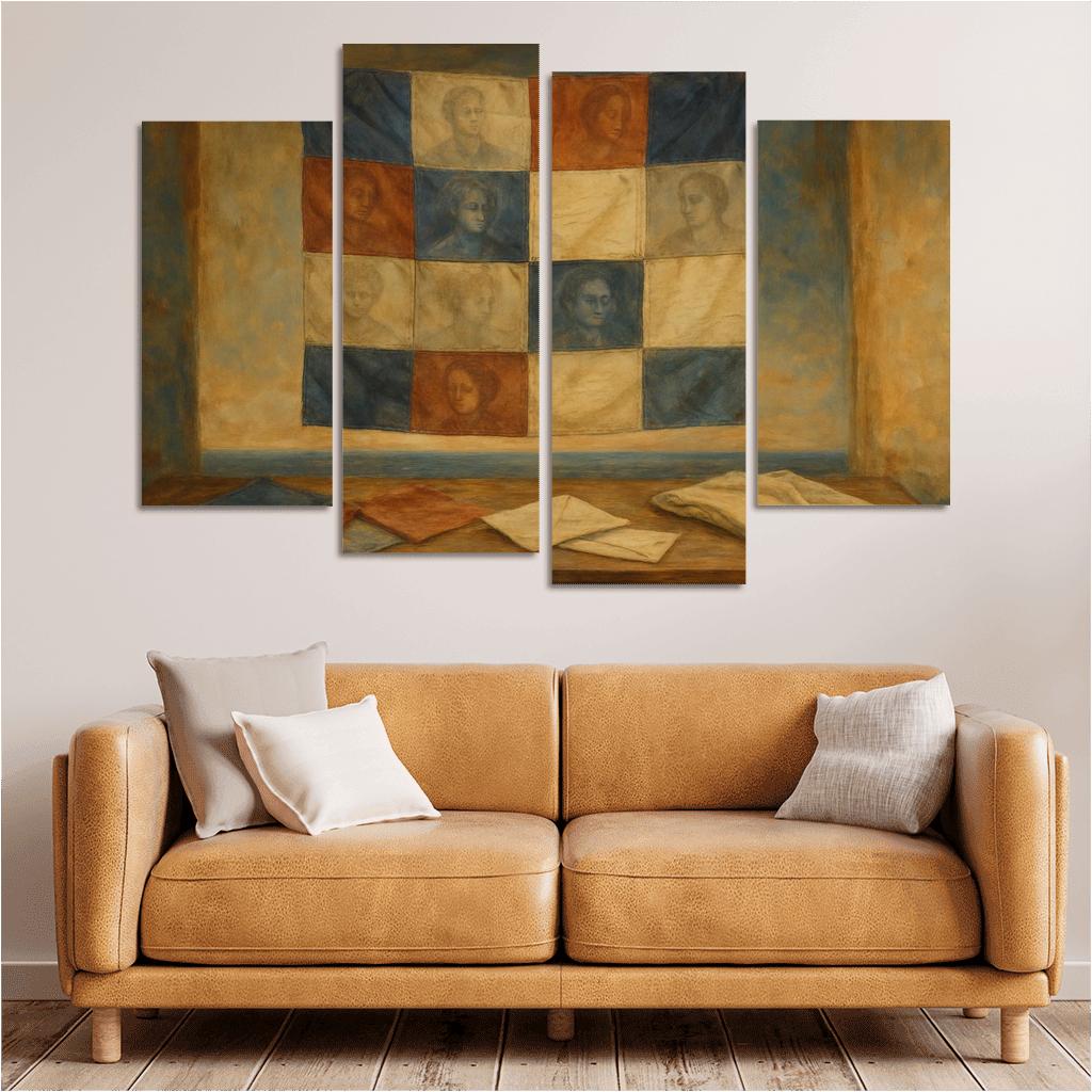 Echoes Of Home Memory Quilts abstract paintings frame