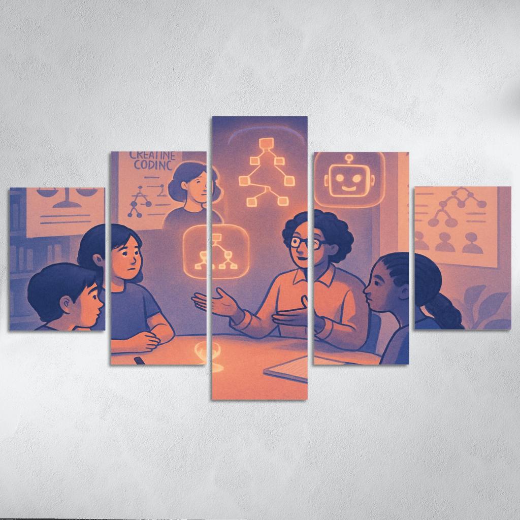 Ethical AI Story Lab abstract paintings frame