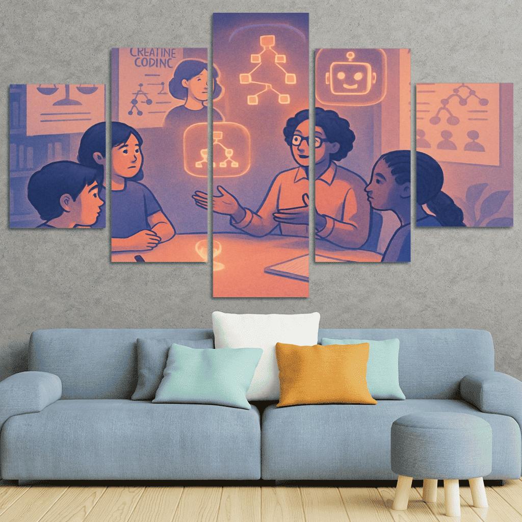 Ethical AI Story Lab abstract paintings frame
