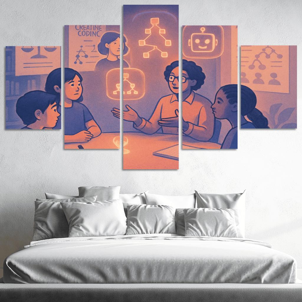 Ethical AI Story Lab abstract paintings frame