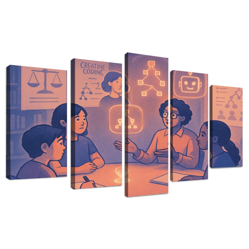 Ethical AI Story Lab abstract paintings frame