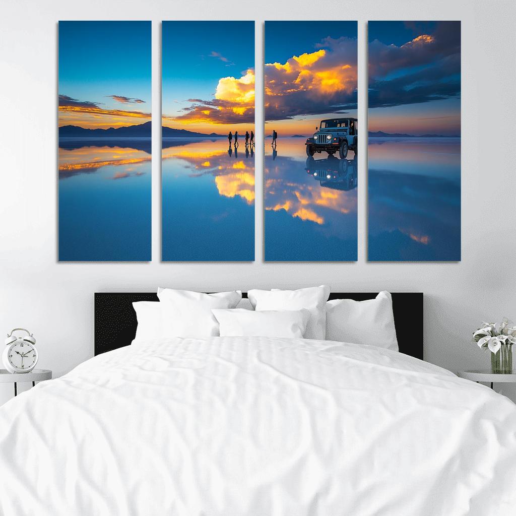 Uyuni Salt Flats Mirror Field modern paintings frame