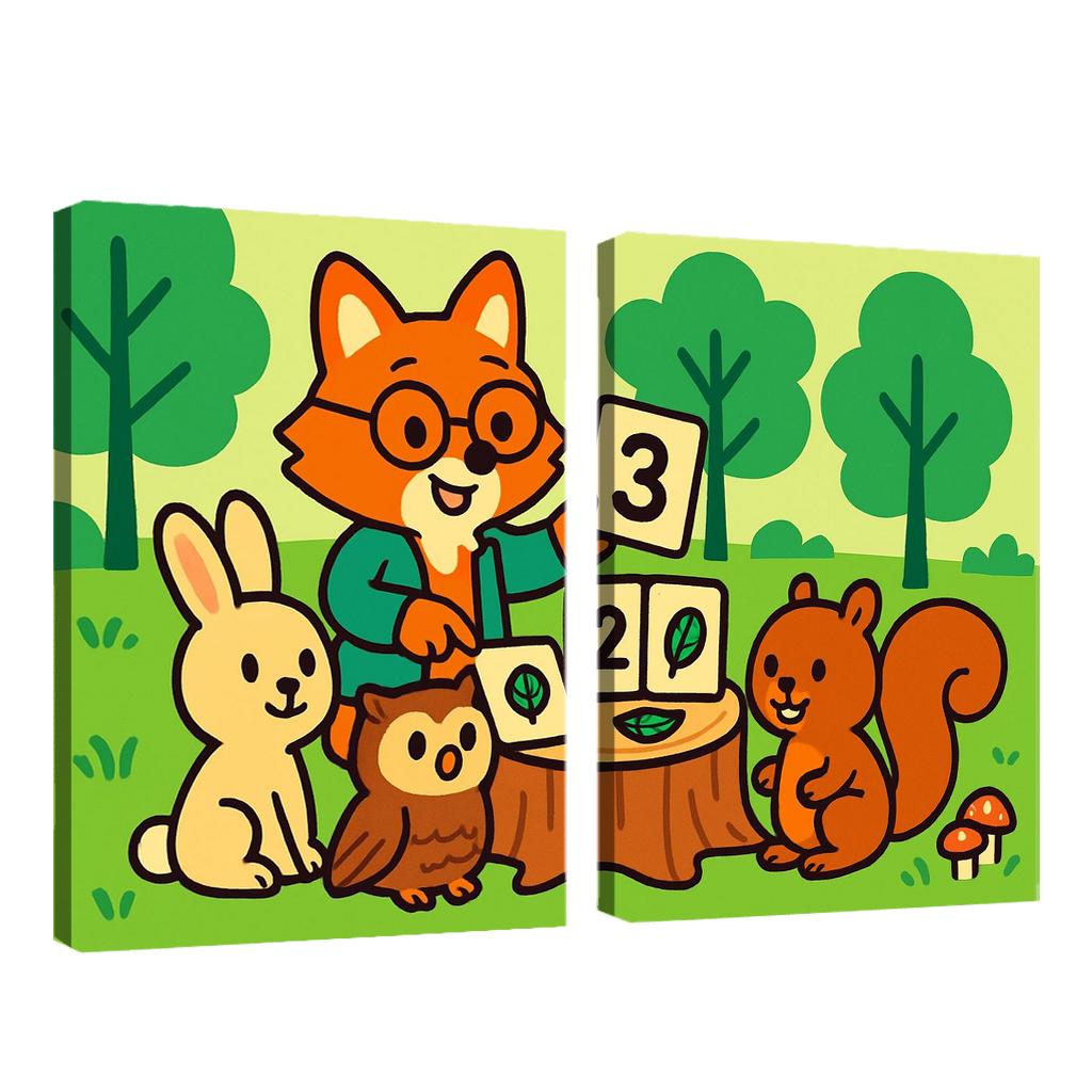 Forest Math Adventure oil paintings frame