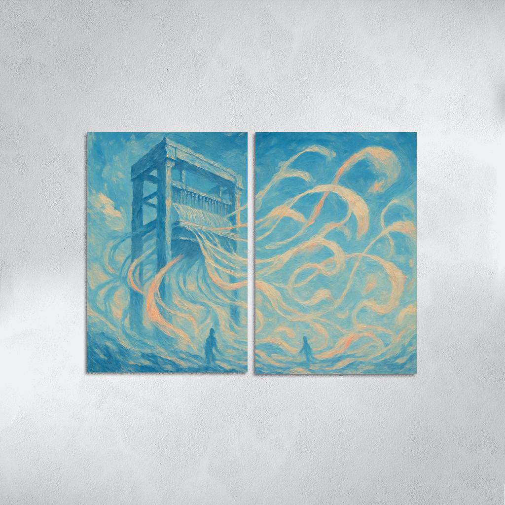 Cerulean Loom Of Becoming modern paintings frame