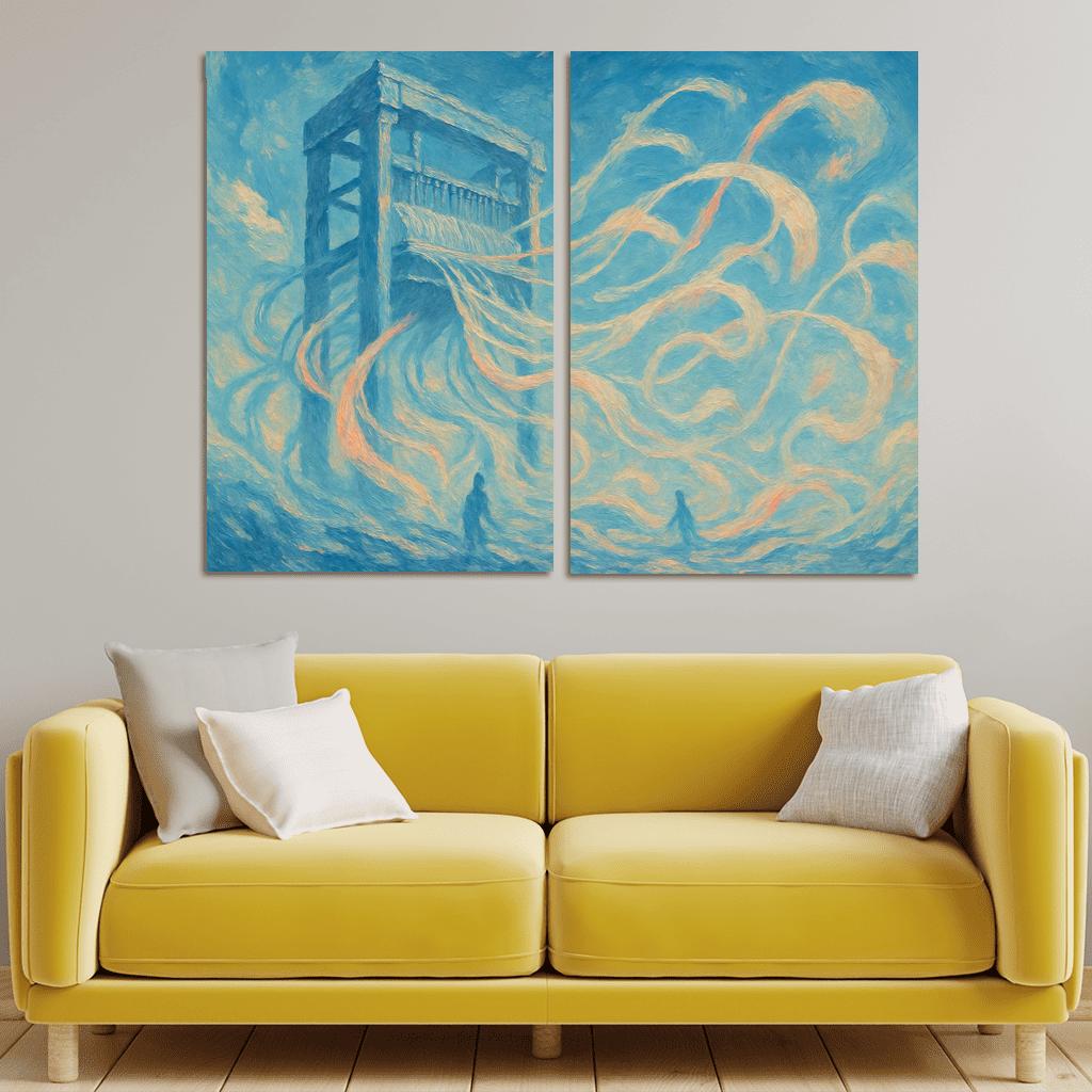 Cerulean Loom Of Becoming modern paintings frame