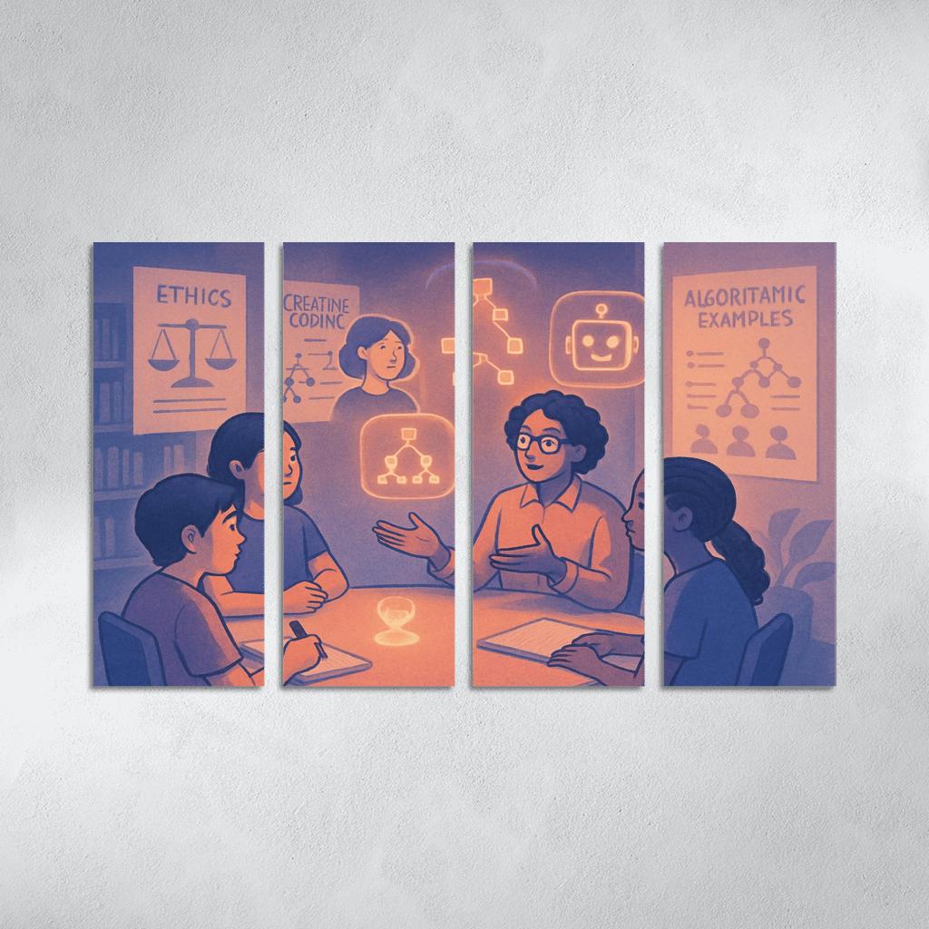 Ethical AI Story Lab abstract paintings frame