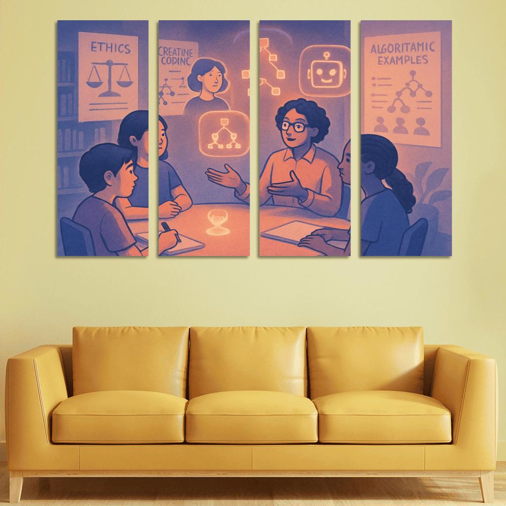 Ethical AI Story Lab abstract paintings frame