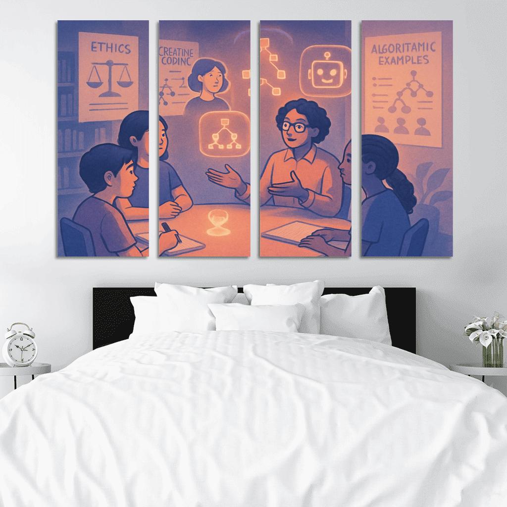 Ethical AI Story Lab abstract paintings frame