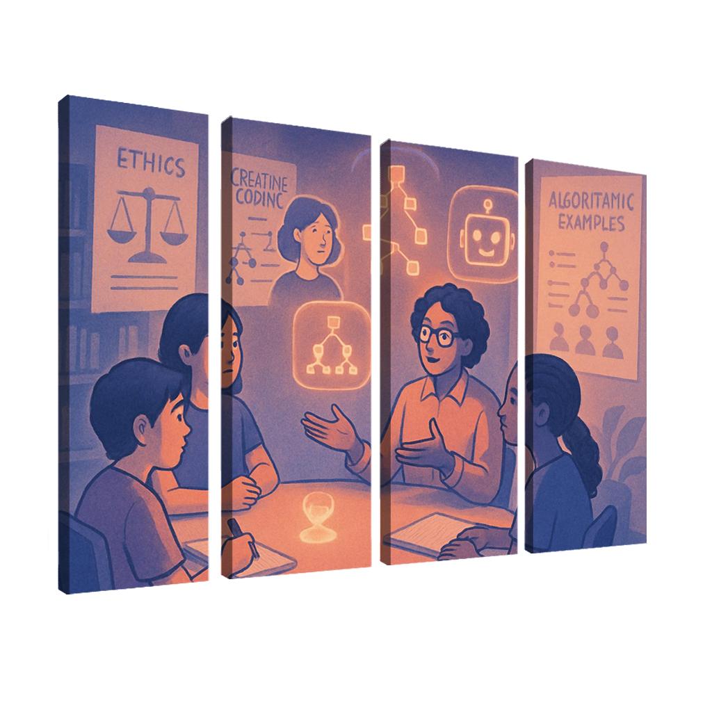 Ethical AI Story Lab abstract paintings frame